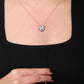 Rose Gold Diamond and Purple Amethyst Cluster Heart-Shape Pendant Necklace