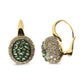 Yellow Gold Diamond and Tsavorite Round-Domed Drop-Hoop Earrings