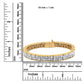 Yellow Gold Baguette-Cut and Princess-Cut Invisible-Set Diamond Eternity Bracelet