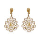 Yellow Gold Rose-Cut-and-Sliced Diamond Chandelier-Style Dangle Earrings