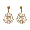 Yellow Gold Rose-Cut-and-Sliced Diamond Chandelier-Style Dangle Earrings