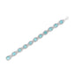 Silver Blue Topaz and Diamond Square-Shape Tennis Bracelet