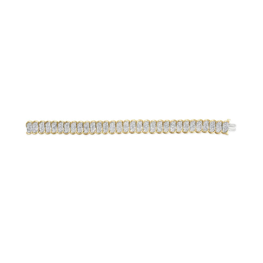 Yellow Gold Diamond Oval-Banded Link Bracelet