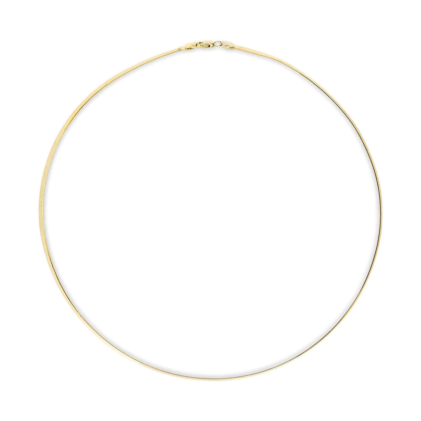 Solid Gold Imperial Herringbone Chain Necklace