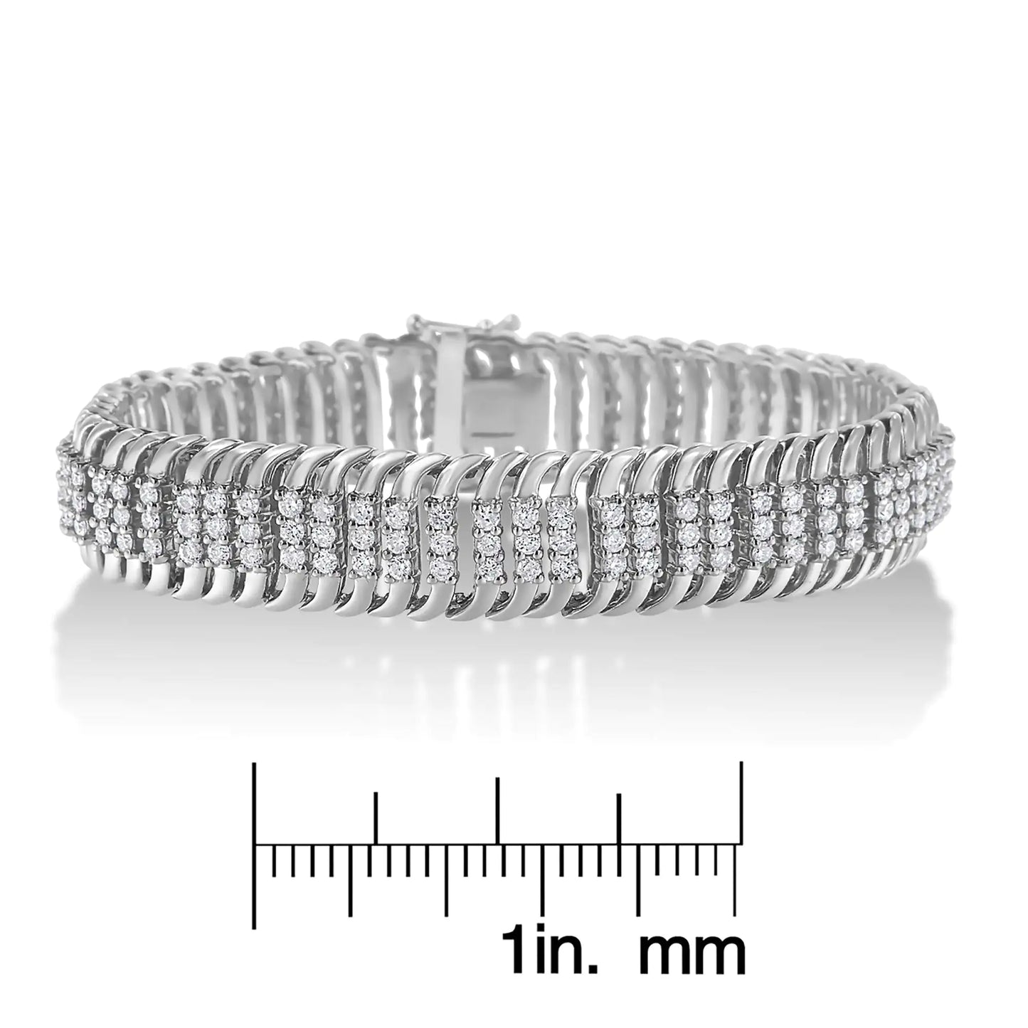 White Gold Diamond S-Wave Serpentine Tennis Bracelet