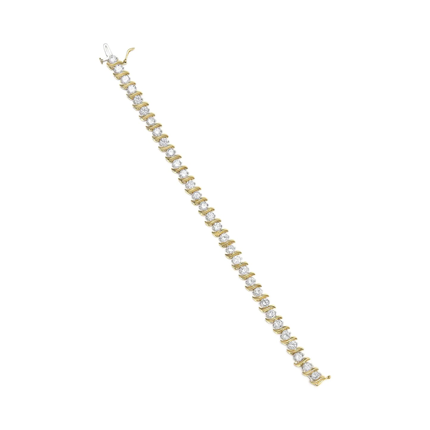 Yellow Gold Diamond S-Link Bracelet