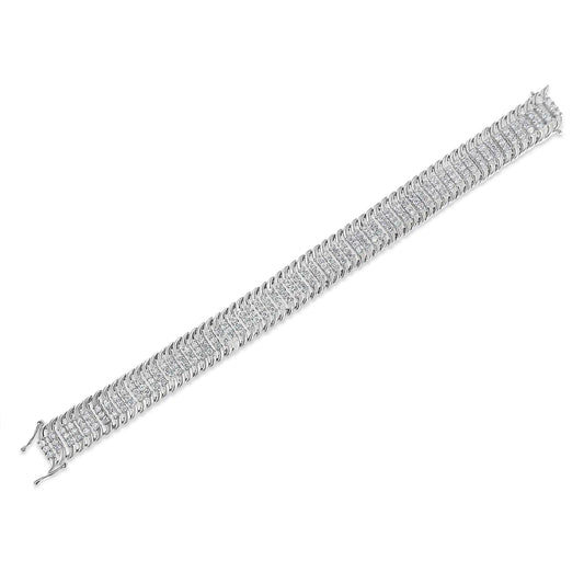 White Gold Diamond S-Wave Serpentine Tennis Bracelet