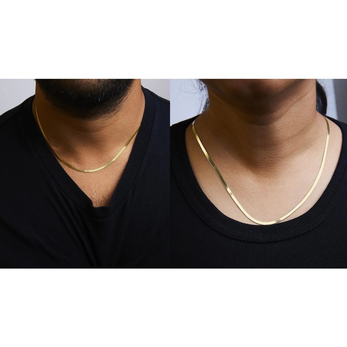 Solid Gold Imperial Herringbone Chain Necklace