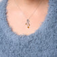 Silver Three-Stone Heart-Shape Citrine and Diamond Accent Spiral Drop Pendant Necklace