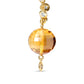 Yellow Gold Round Bezel Diamond and Ball-Shaped Yellow Citrine Gemstone Dangle Stud Earrings