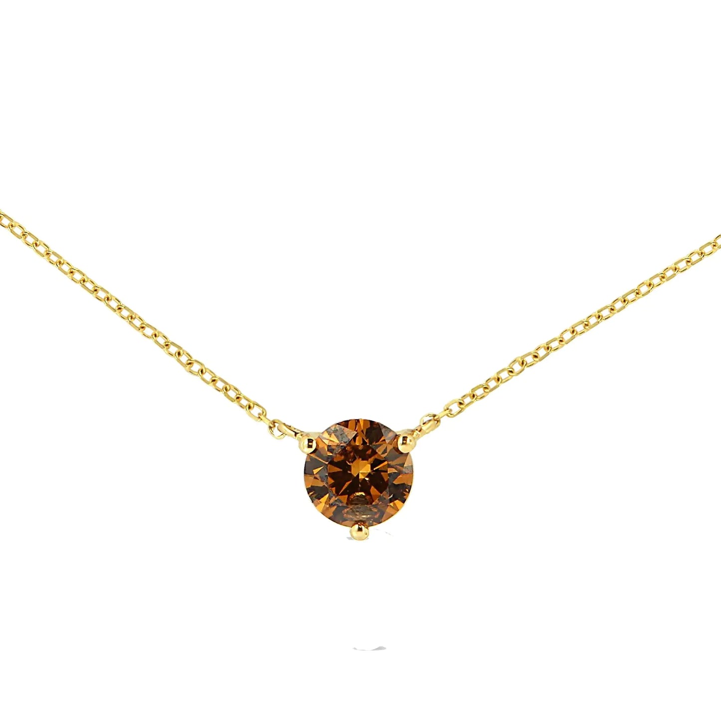 Yellow Gold Yellow Diamond Solitaire Pendant Necklace