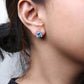 White Gold Round Diamond and Round Sky-Blue Topaz Gemstone Stud Earrings