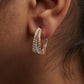 Yellow-and-White-and-Rose Gold Diamond Triple-Hoop Earrings