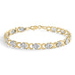 Yellow Gold Diamond Five-Stone Floral Cluster and X-Link Bracelet