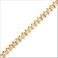 Yellow Gold S-Link Wrapped Round Brilliant-Cut Diamond Tennis Bracelet