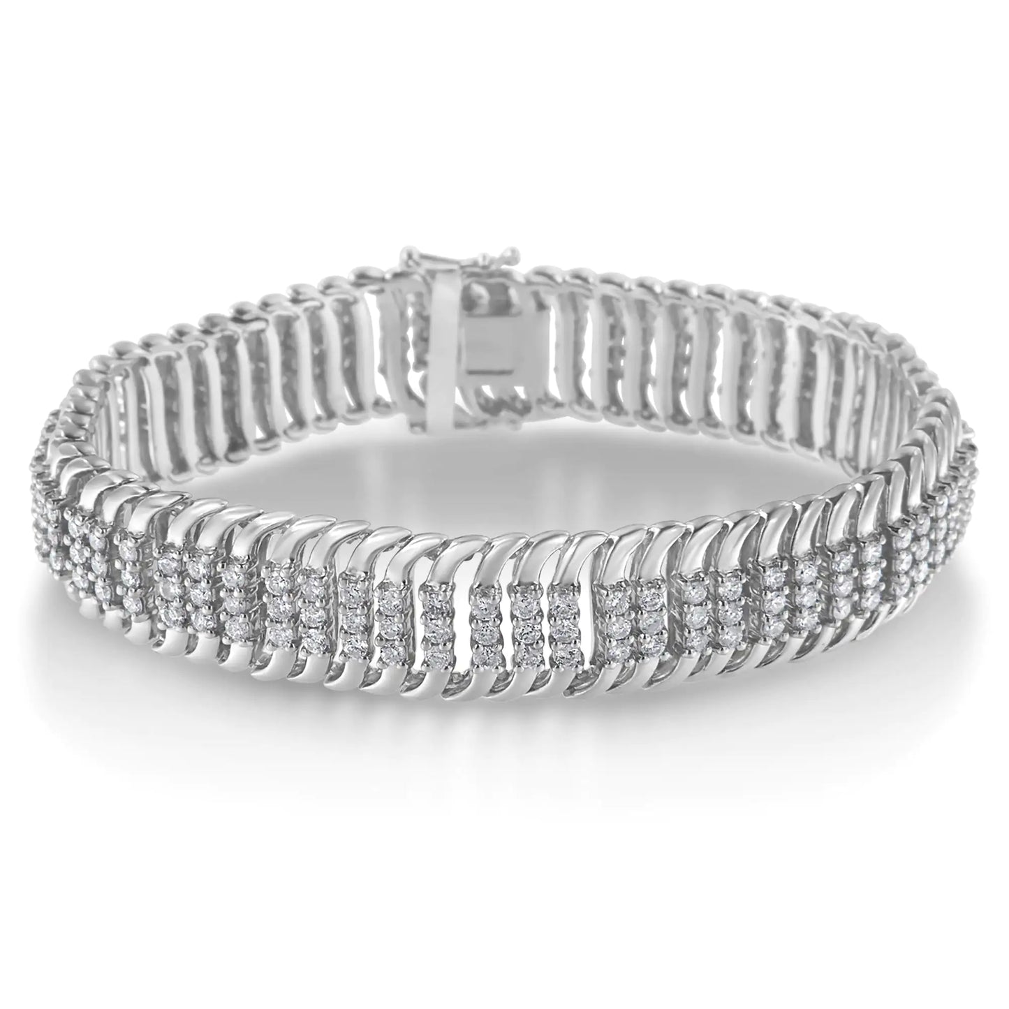 White Gold Diamond S-Wave Serpentine Tennis Bracelet