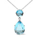 White Gold Diamond Accent and Round London-Blue Topaz and Pear-Cut Sky-Blue Topaz Dangle-Drop Pendant Necklace