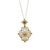 White-and-Yellow Gold Diamond Antique-Style Pendant Necklace