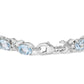 Silver Blue Topaz and Diamond Accent Tennis X-Link Bracelet