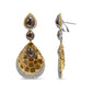 White-and-Yellow Gold Fancy-Color Rose-Cut Diamond Disc-Drop-Dangle Statement Earrings