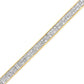 Yellow Gold Baguette-Cut and Princess-Cut Invisible-Set Diamond Eternity Bracelet