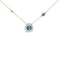 Rose Gold Diamond and London Blue Topaz Cluster Station Necklace