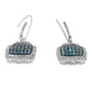 Black-Rhodium-Plated Silver Blue-and-White Diamond Earrings