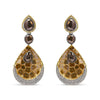 White-and-Yellow Gold Fancy-Color Rose-Cut Diamond Disc-Drop-Dangle Statement Earrings