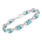 Silver Blue Topaz and Diamond Fashion Tennis Bracelet