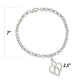 Silver Open Heart with Center Vertical Infinity Chain Charm Bracelet