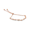 Rose-Gold-Vermeil or Yellow-Gold-Vermeil or White-Gold-Vermeil Silver Pavé-Set Diamond Accent Heart-and-Wave Link Bolo Bracelet