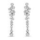 White Gold Round-Cut Diamond Waterfall Drop-Dangle Stud Earrings