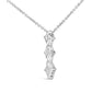 White Gold Diamond Three-Stone Drop Pendant Necklace