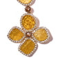 Yellow Gold Fancy-Yellow Rose-Cut Diamond Collar Necklace with Four-Leaf Clover Drop