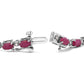 Silver Ruby and Diamond Link Bracelet