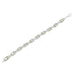 Silver Green Amethyst and Diamond Fashion Tennis Bracelet