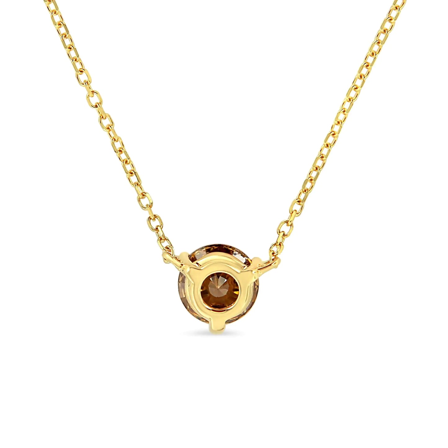 Yellow Gold Yellow Diamond Solitaire Pendant Necklace