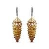 White-and-Yellow Gold Mixed-Fancy-Color Rose-Cut Diamond Honeycomb-Drop-and-Dangle Earrings