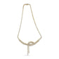 Yellow Gold Diamond Double-Row Lariat Tennis Necklace with Pear Shape Diamond Drop Tips