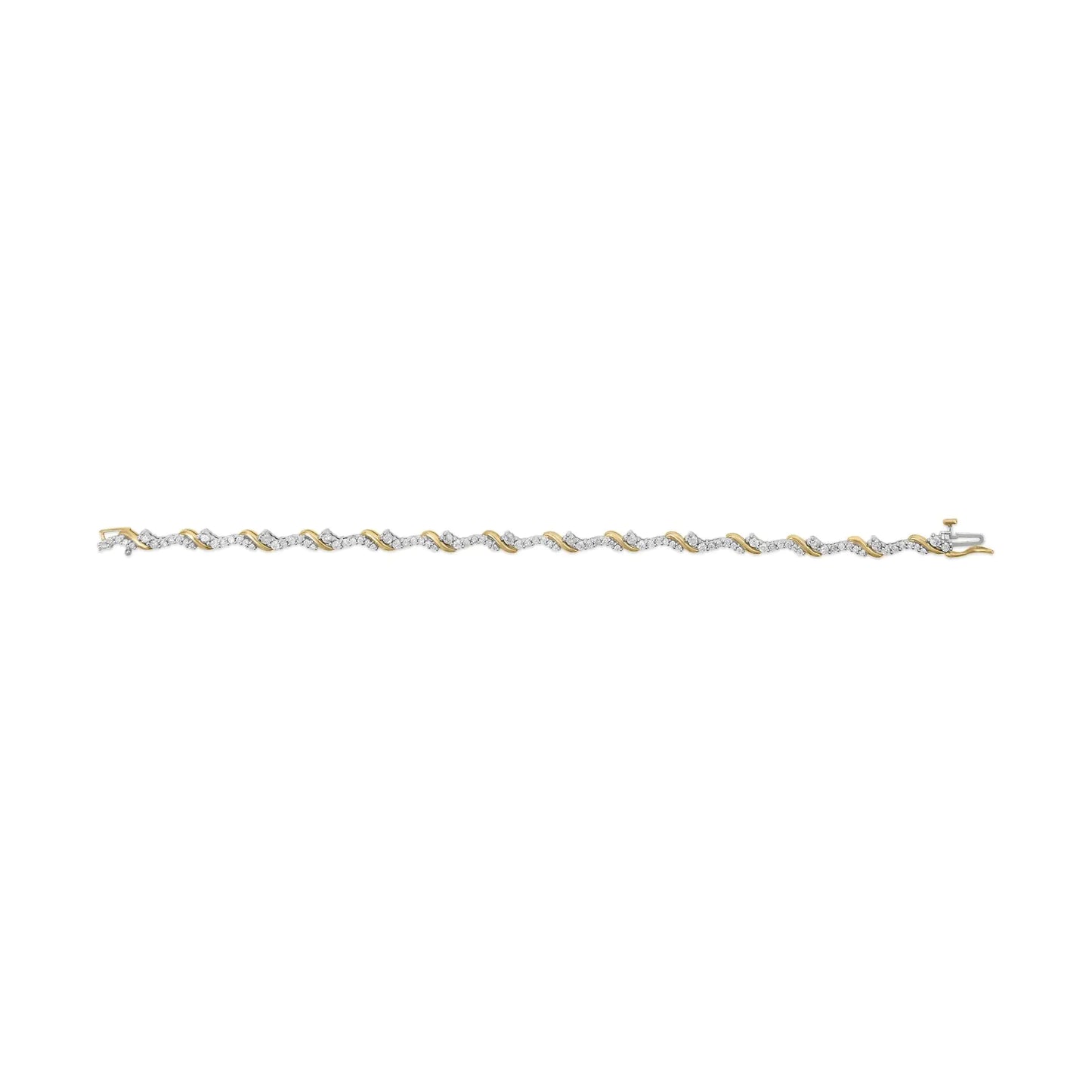 Yellow-and-White Gold Diamond S-Link Bracelet