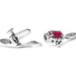 White Gold Oval Ruby and Diamond Link Bracelet