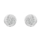 Silver Round-and-Baguette-Cut Diamond Love Knot Stud Earrings