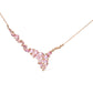 Rose Gold Brown Diamond and Oval Pink Sapphire Cluster-Cascade-Statement-Station Necklace