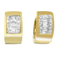 Yellow Gold Princess-Cut and Baguette-Cut Diamond Huggy Earrings