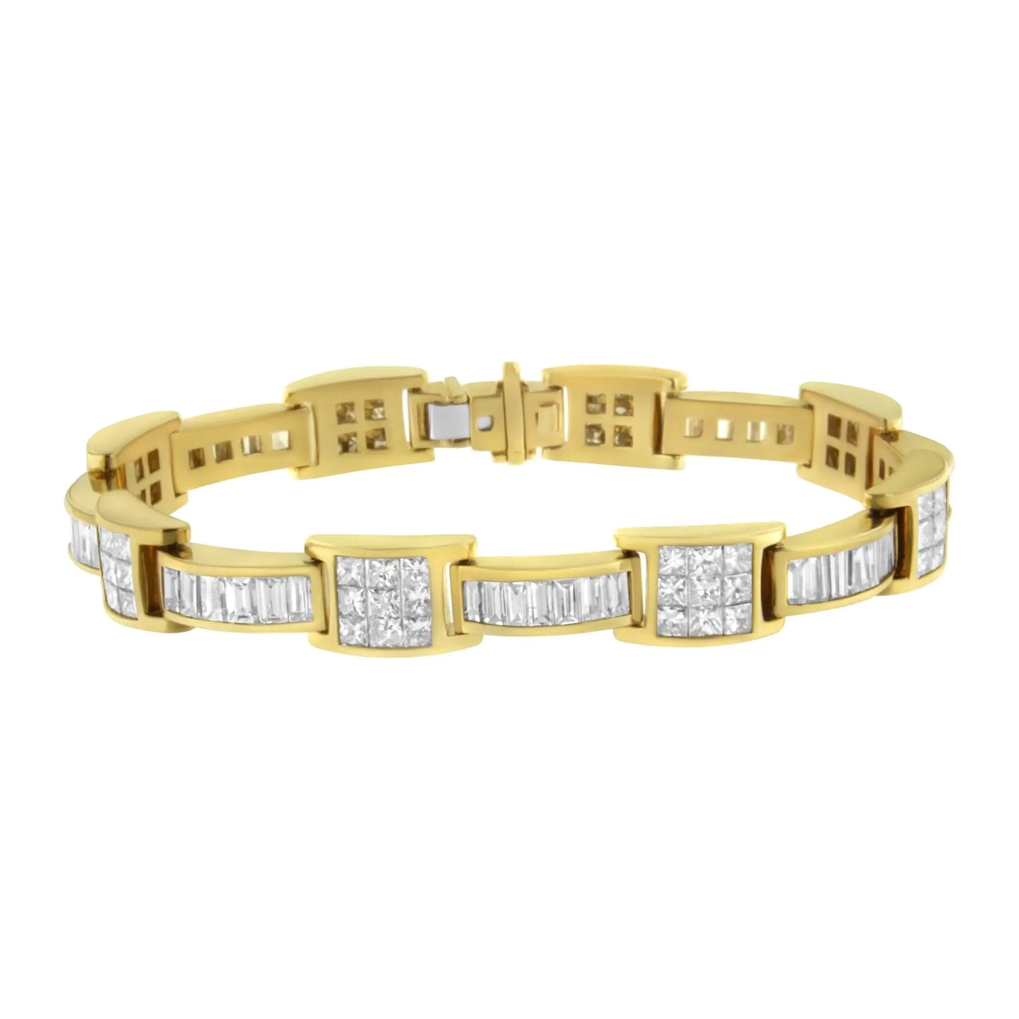 Yellow Gold Diamond Box-Link Bracelet