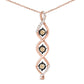 Rose-and-Yellow Gold Vermeil Silver Round Diamond Twisted Pendant Necklace