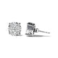 White Gold Lab-Grown-and-Natural Diamond Cluster Stud Earrings