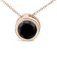 Rose Gold Black Diamond Solitaire Pendant Necklace