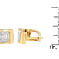 Yellow Gold Princess-Cut and Baguette-Cut Diamond Huggy Earrings