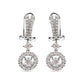 White Gold Diamond Drop-and-Dangle Halo Earrings